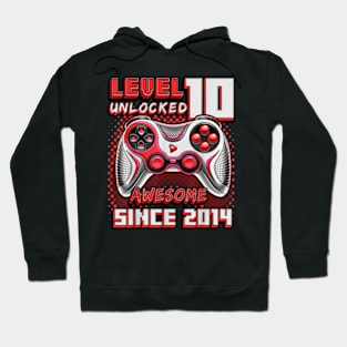 10th Birthday Gamer 10 Year Old Bday Boy Ten Son Hoodie